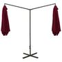 Voir la diapositive 4 : VIDAXL Parasol de jardin double et mat en acier Rouge bordeaux 600 cm