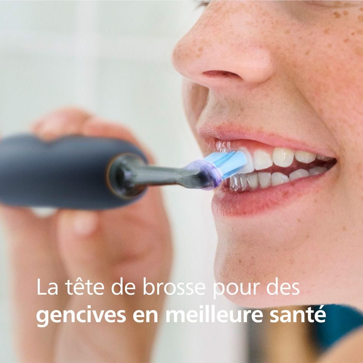 Philips Brossette dentaire Sonicare lot de 4 -  HX9054/88 black Gum Care- soin des gencives G3