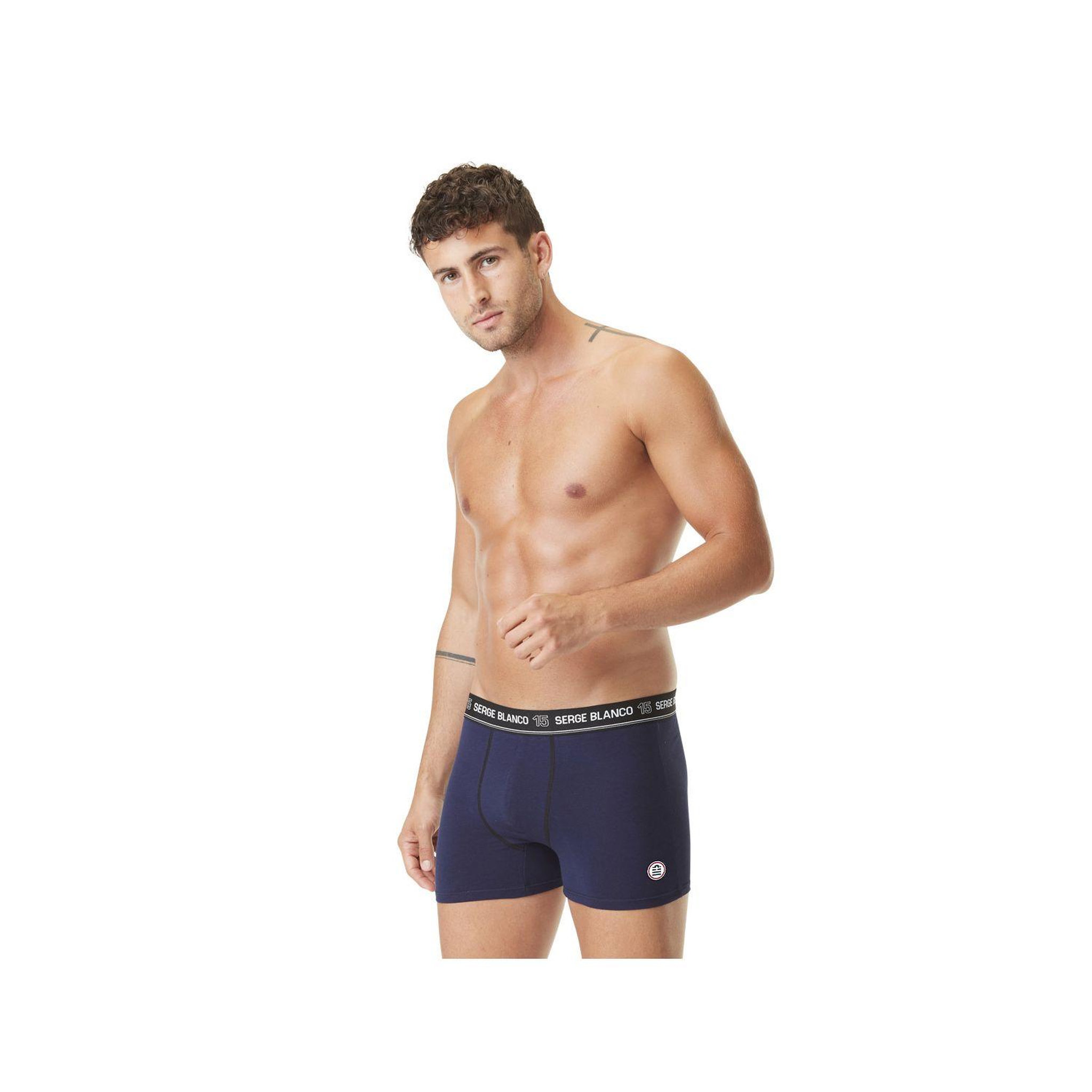 Voir la diapositive 6 : SERGE BLANCO Lot de 4 boxers coton homme colored class'