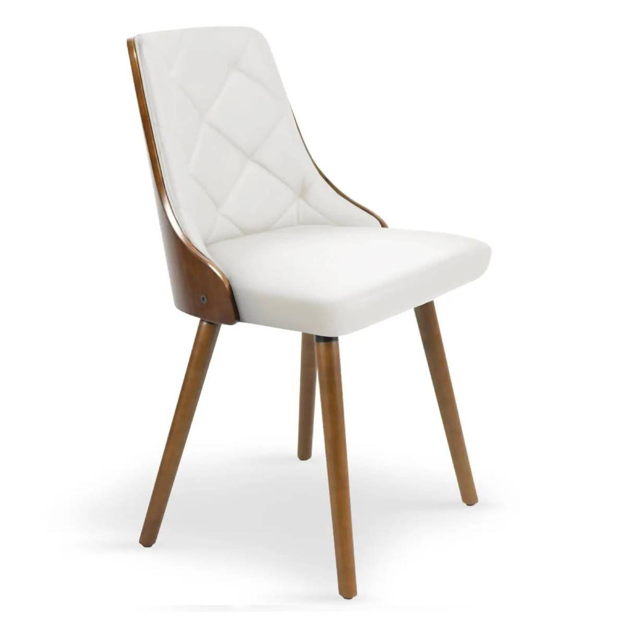 Voir la diapositive 2 : Paris Prix Lot de 8 chaises scandinave  cargo  79cm noisette & blanc