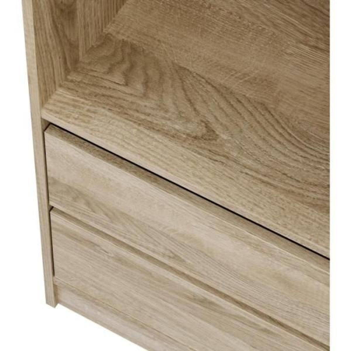 MARKET24 Dressing - Décor Chene - 2 tiroirs - 2 étageres - 1 tringle - L50 x P57 x H200 cm