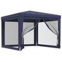 Voir la diapositive 2 : VIDAXL Tente de fete avec 4 parois laterales en maille Bleu 3x3 m PEHD