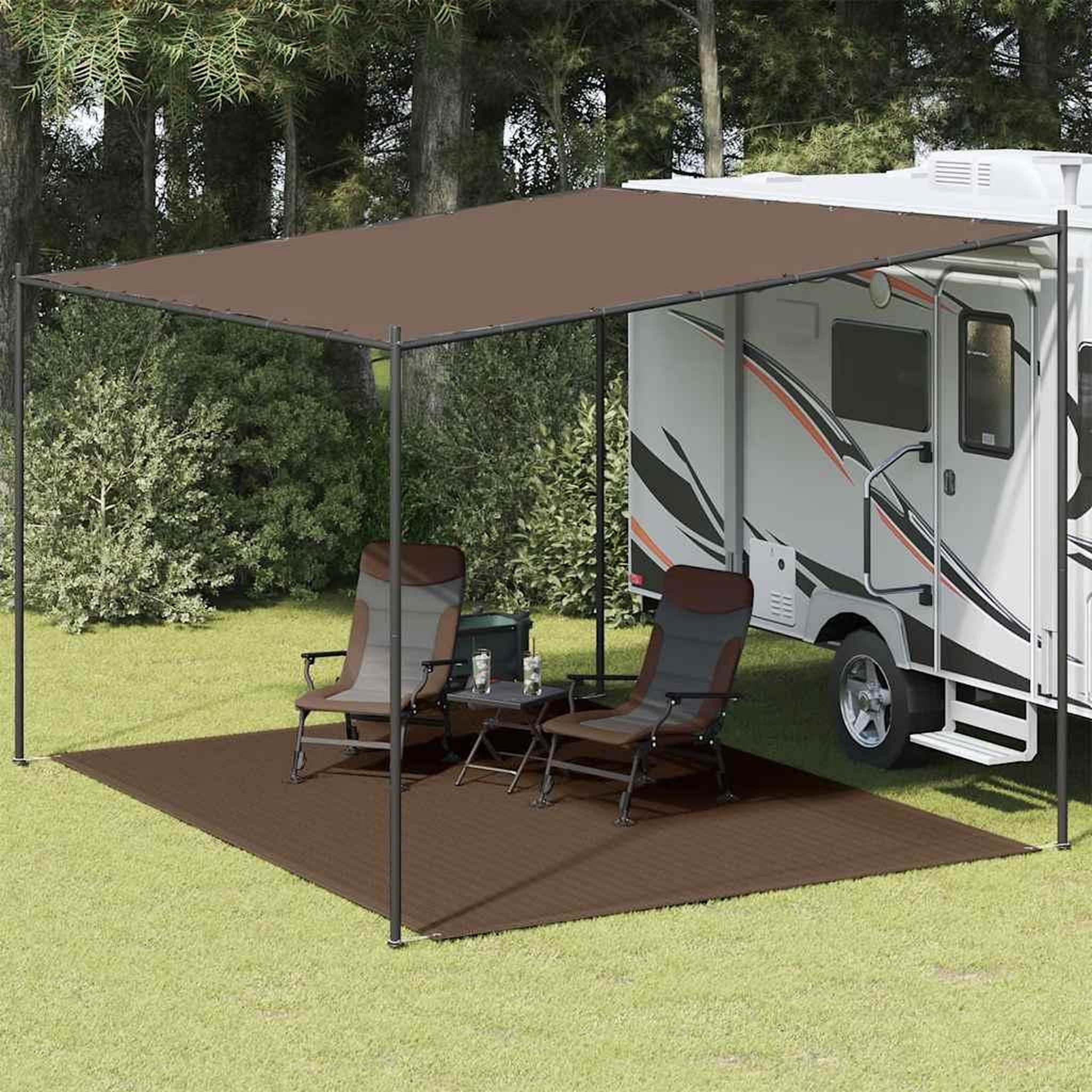 VIDAXL Tapis de tente 300x400 cm Marron