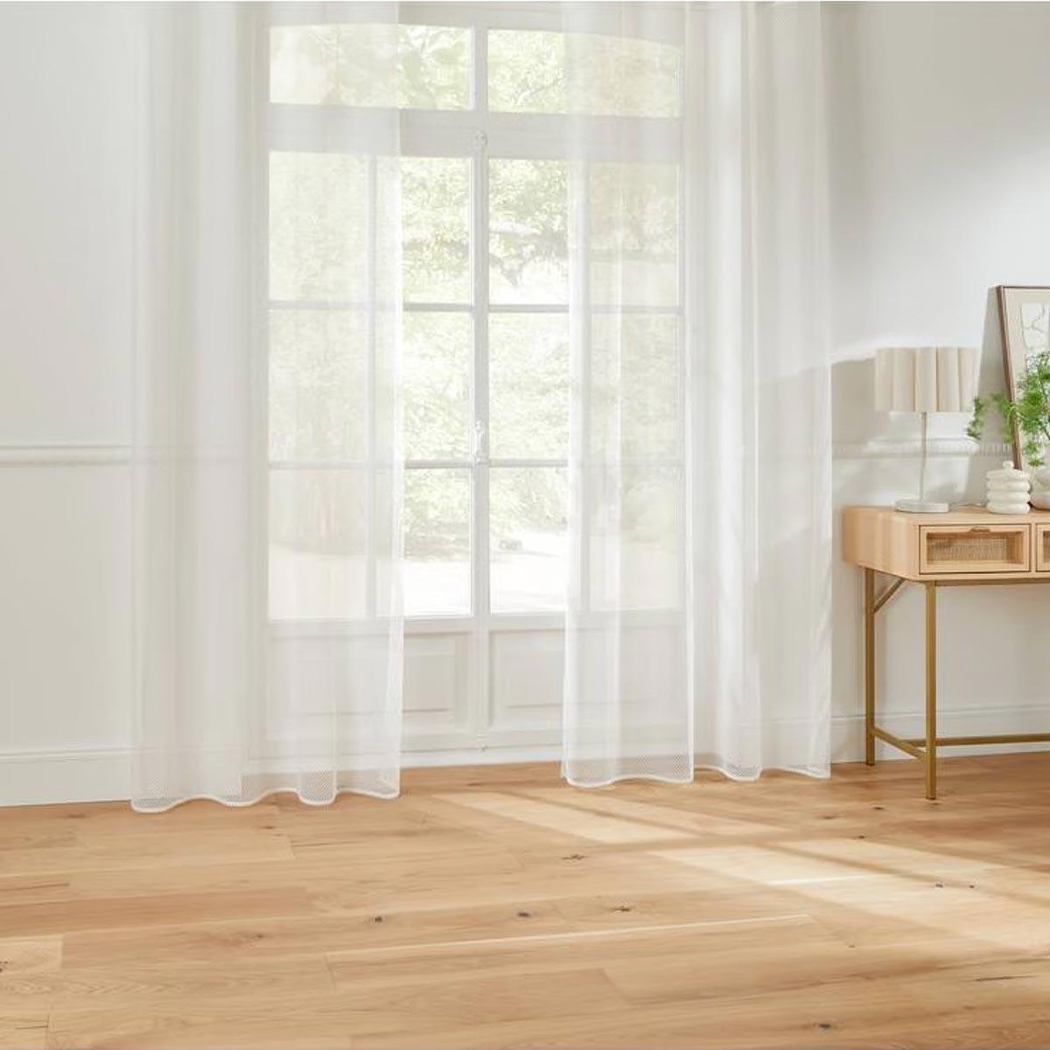 Voir la diapositive 3 : ATMOSPHERA Rideau voilage  zina  140x240cm blanc