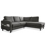 Voir la diapositive 1 : BEST MOBILIER Molly - canapé d'angle droit 5 places convertible en tissu