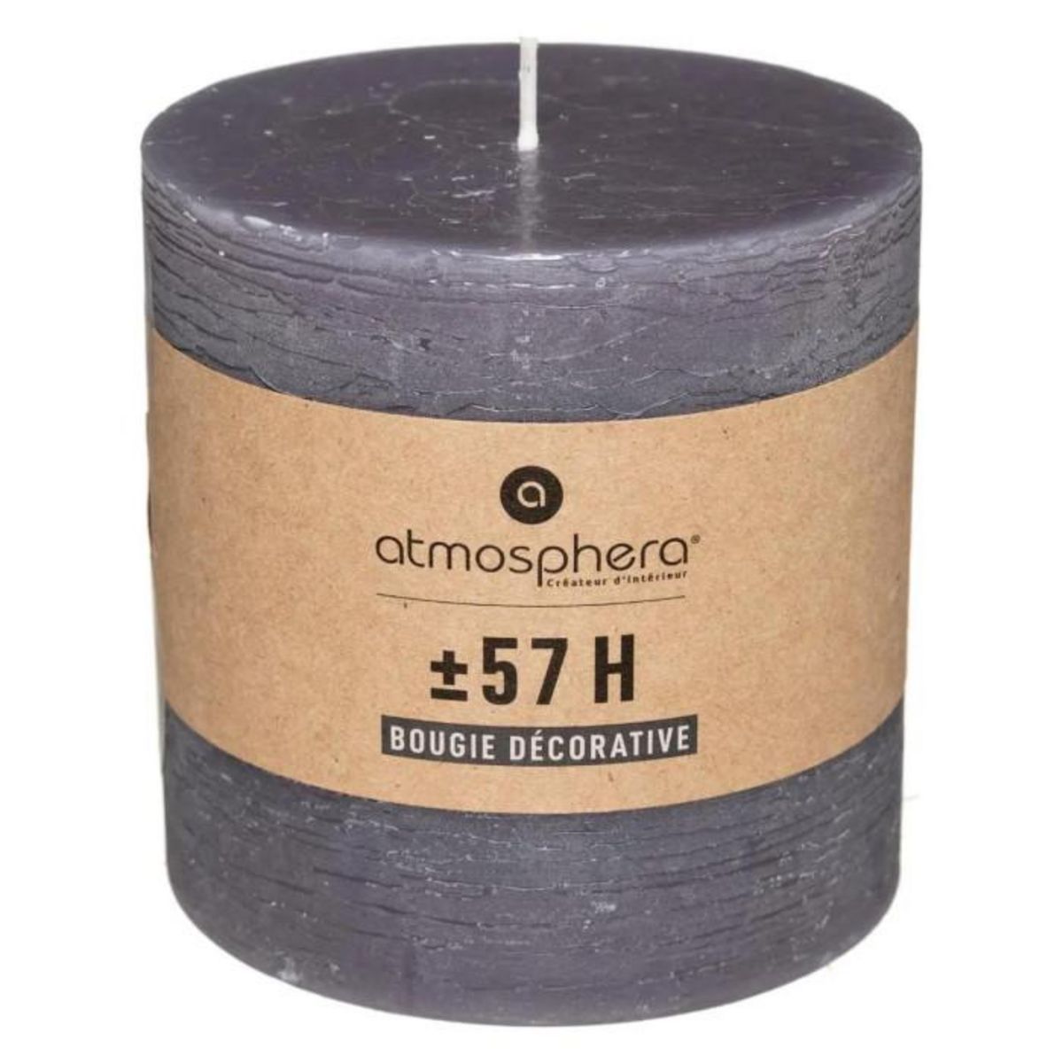 COMPTOIR DE LA BOUGIE Bougie Cylindrique  Rustic  10cm Gris