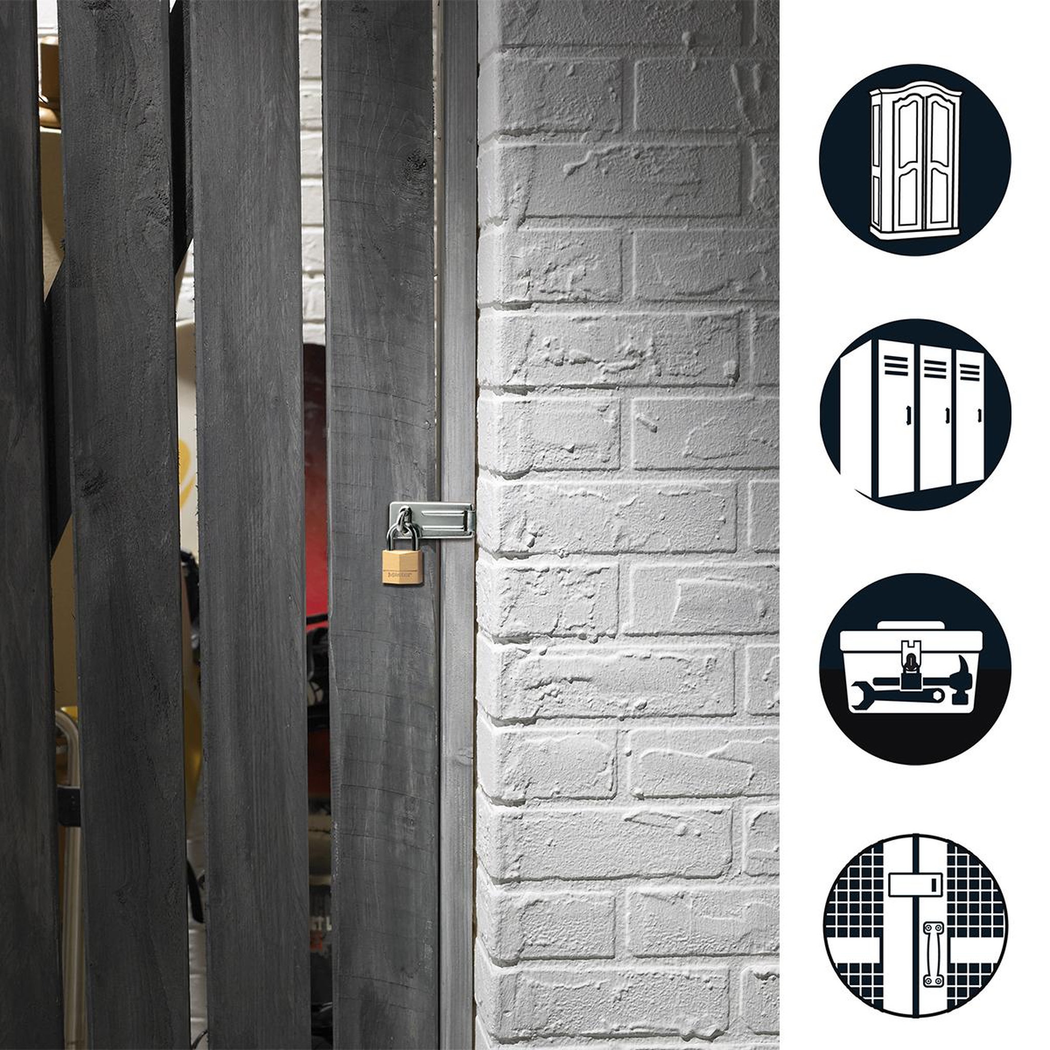 Master lock 140703EURD Pack Comprenant un Moraillon de Porte et un Cadenas à Clé