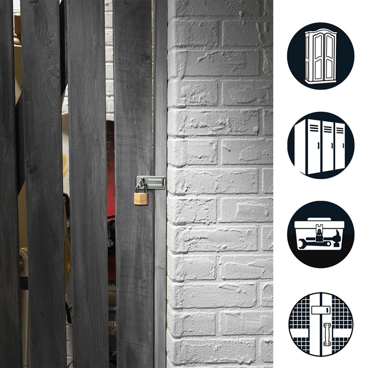 Master lock 140703EURD Pack Comprenant un Moraillon de Porte et un Cadenas à Clé