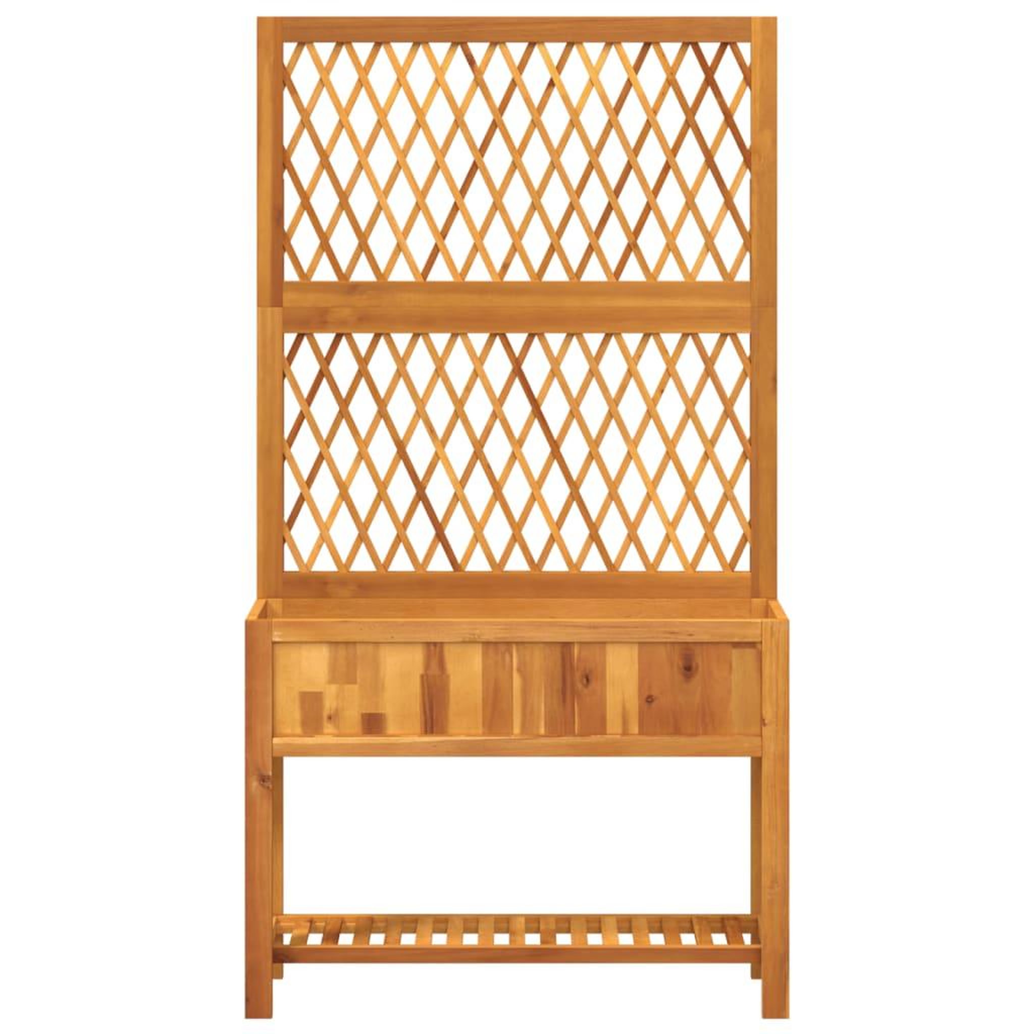 Voir la diapositive 4 : VIDAXL Jardiniere avec treillis et etagere bois massif d'acacia