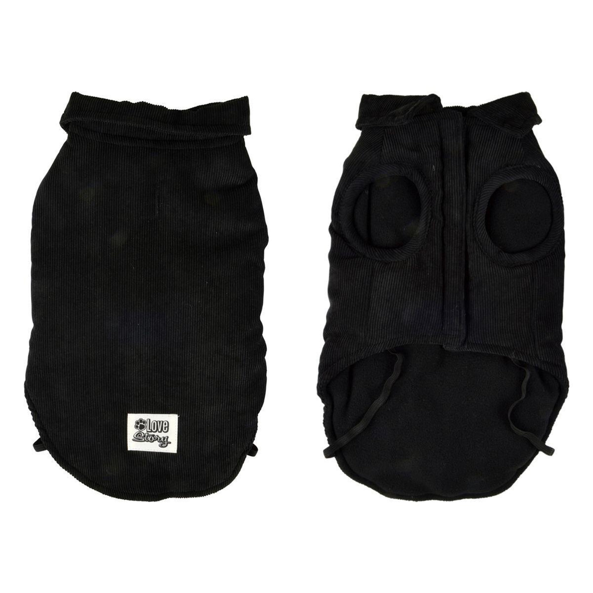 LOVE STORY Manteau pour chien  velours côtelé  35cm noir