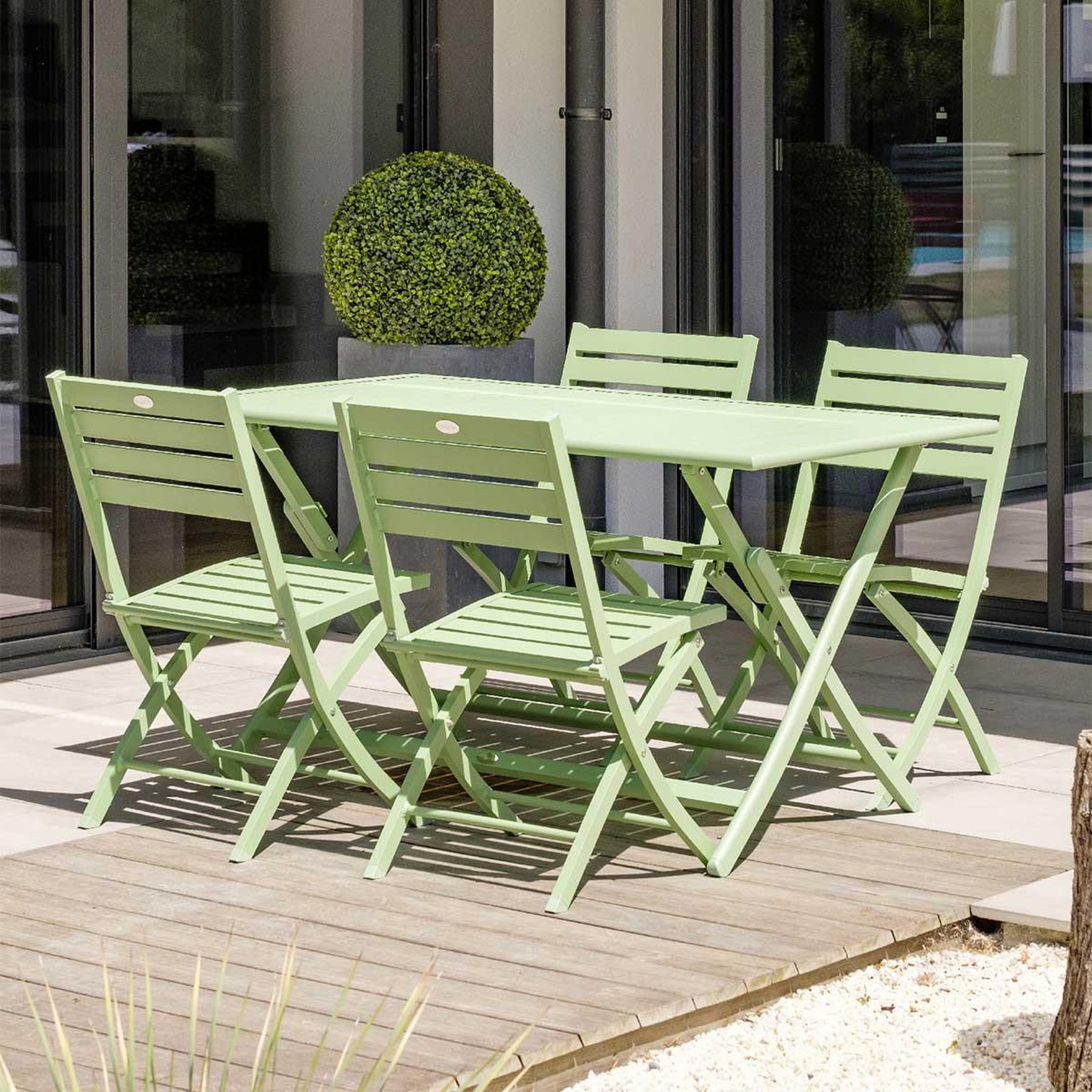 Voir la diapositive 5 : Paris Prix Lot de 2 chaises de jardin pliantes  marius  82cm vert lagune