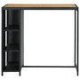 Voir la diapositive 2 : VIDAXL Table de bar avec rangement Noir 120x60x110 cm Resine tressee