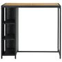 Voir la diapositive 2 : VIDAXL Table de bar avec rangement Noir 120x60x110 cm Resine tressee