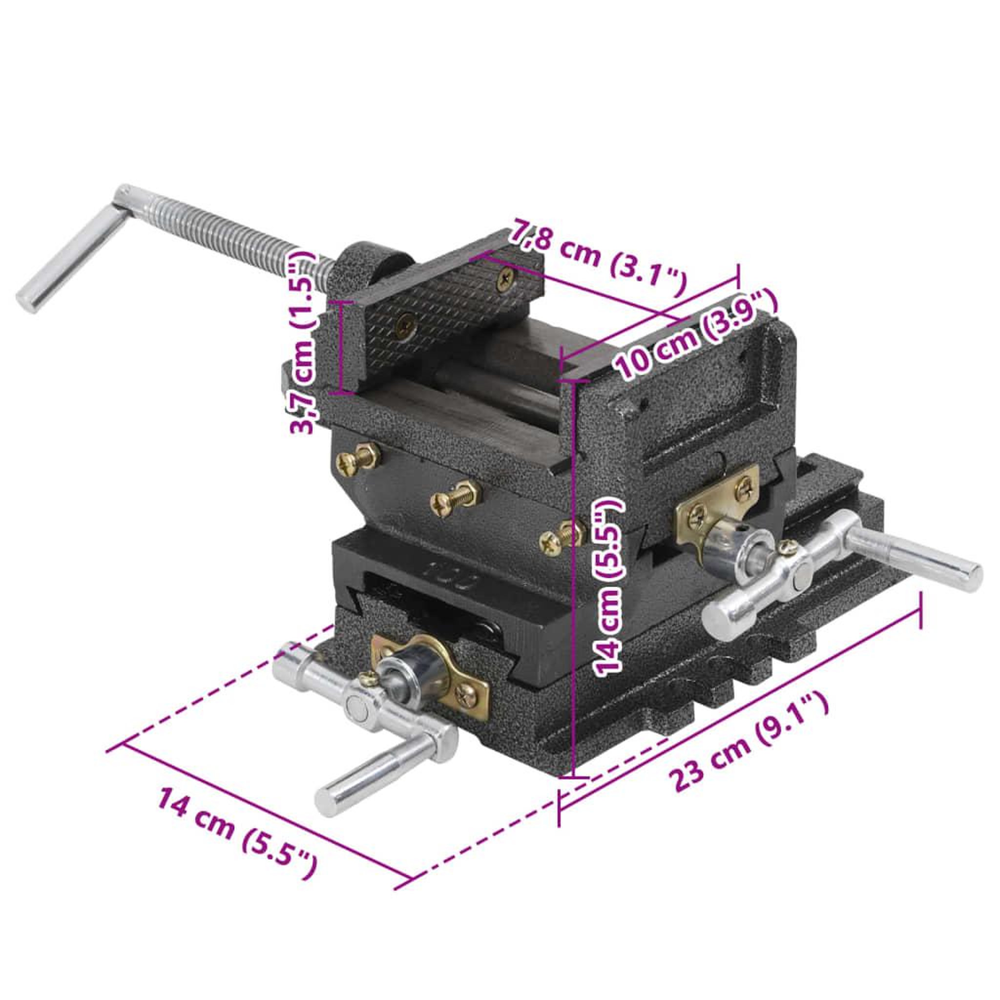 Voir la diapositive 6 : VIDAXL Etau de perceuse a pression manuelle 78 mm