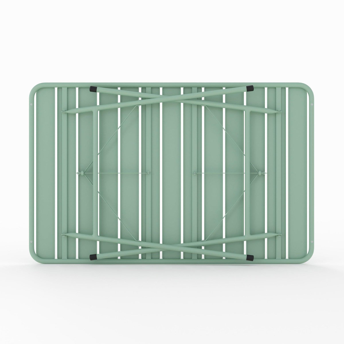 Rendez vous déco Table de jardin pliante en métal vert clair 4 personnes-Yumi