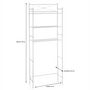 Voir la diapositive 4 : IDIMEX Etagère de salle de bain MARSA, rangement pour WC/lave-linge, en métal