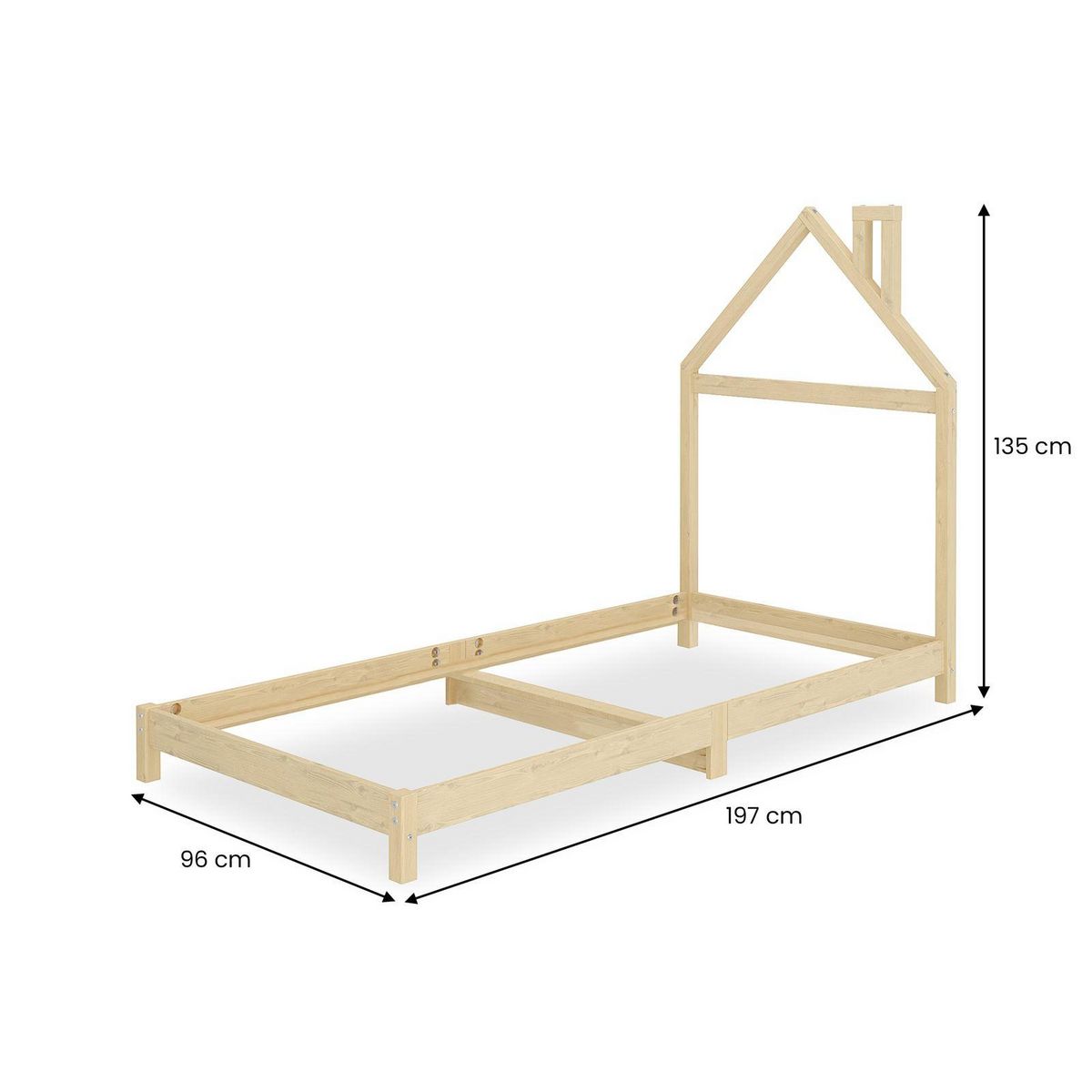IDIMEX Lit enfant LIZ 90 x 190 cm en pin massif