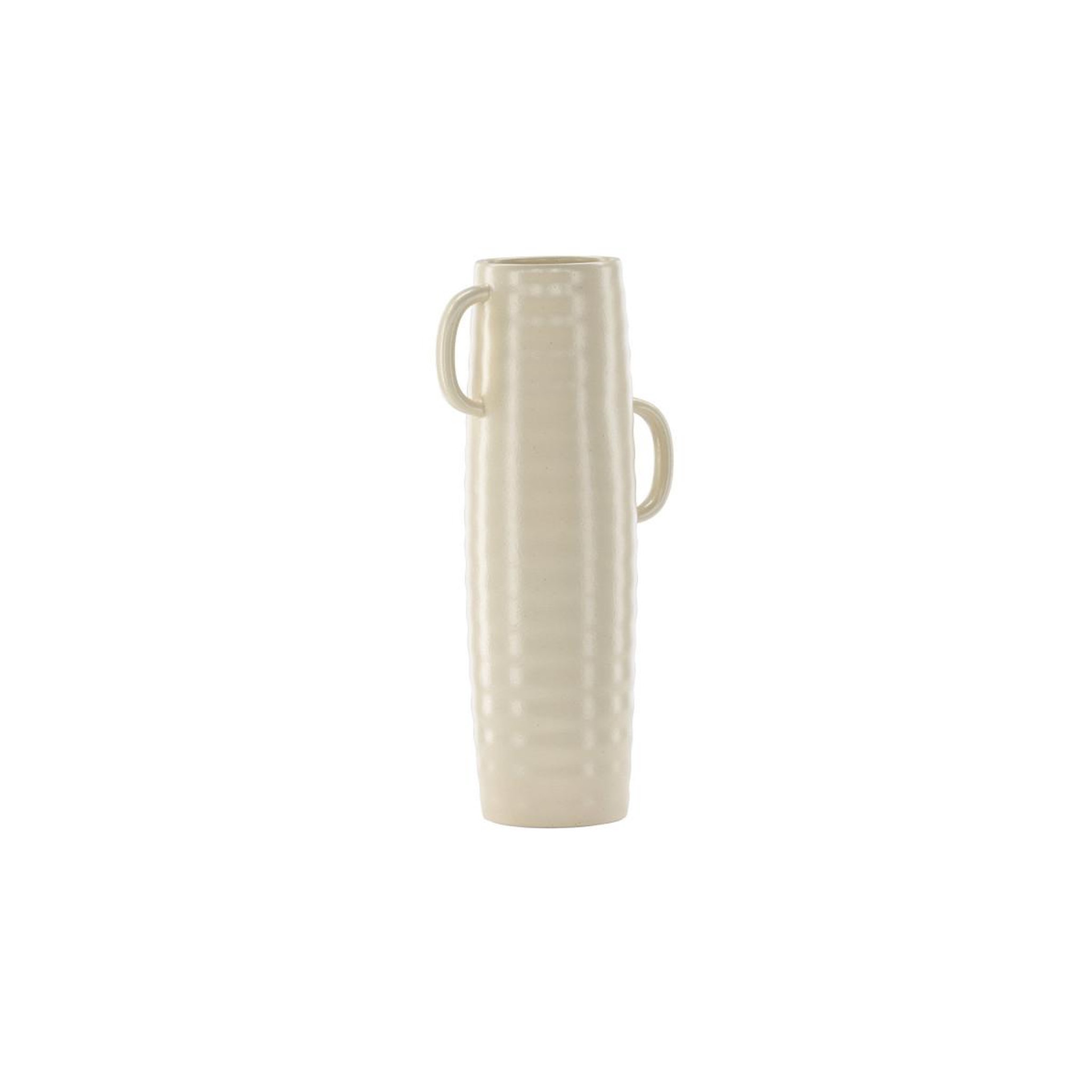 Voir la diapositive 2 : Paris Prix Vase ondulé en céramique  cent  41cm beige & noir