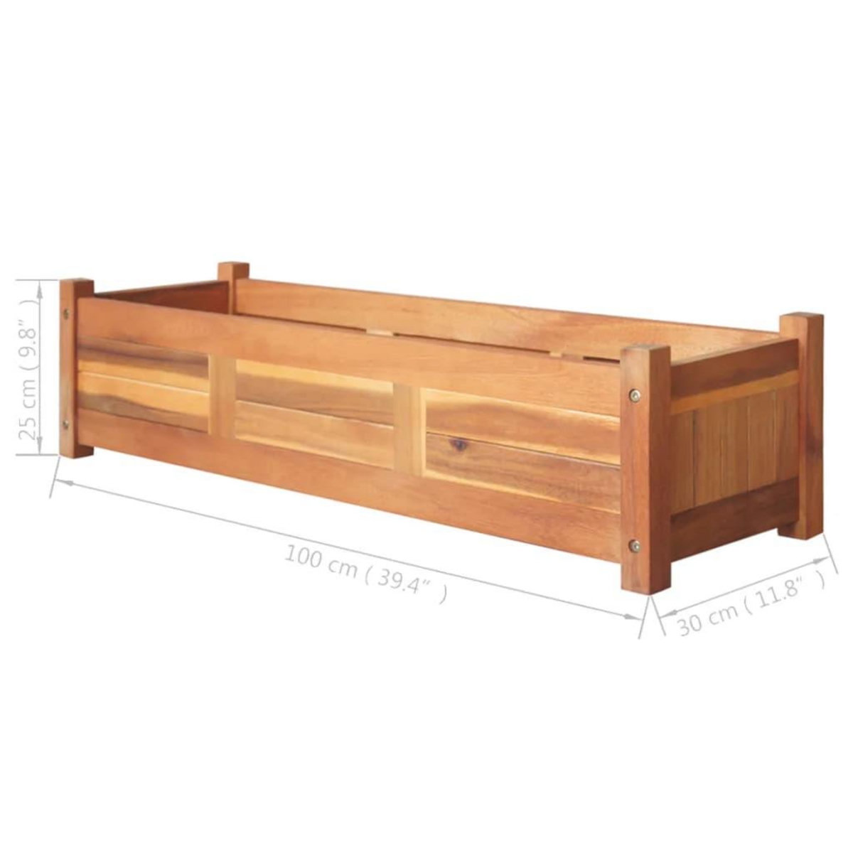 VIDAXL Lits sureleves de jardin 2 pcs Bois d'acacia 100x30x25 cm