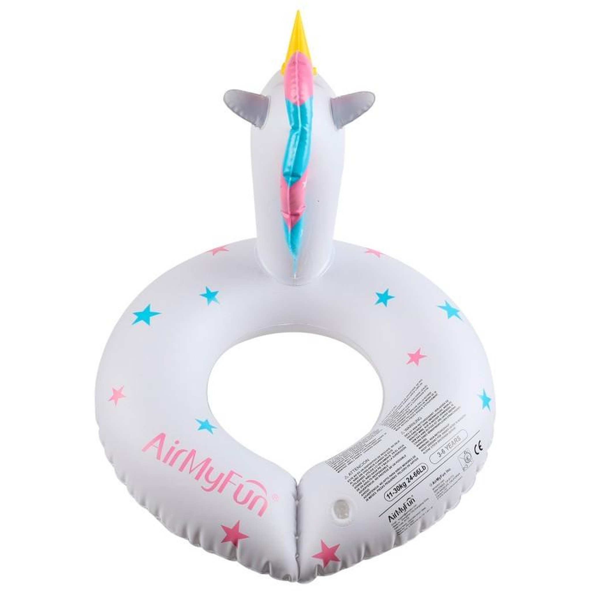 Voir la diapositive 3 : AIRMYFUN Bouée Gonflable Enfant dès 3ans et + pour Piscine & Plage, Flotteur ø49cm - Licorne Magique ø49 Cm