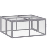 PAWHUT Clapier bois pliable portable - cage à lapin enclos 1,2m² - gris