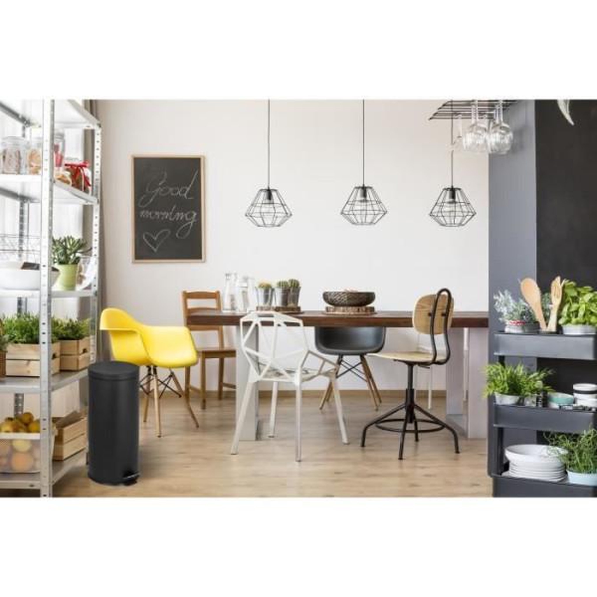 Voir la diapositive 2 : Kitchen move Poubelle à pédale 30l noir - 905567EBLACKSS