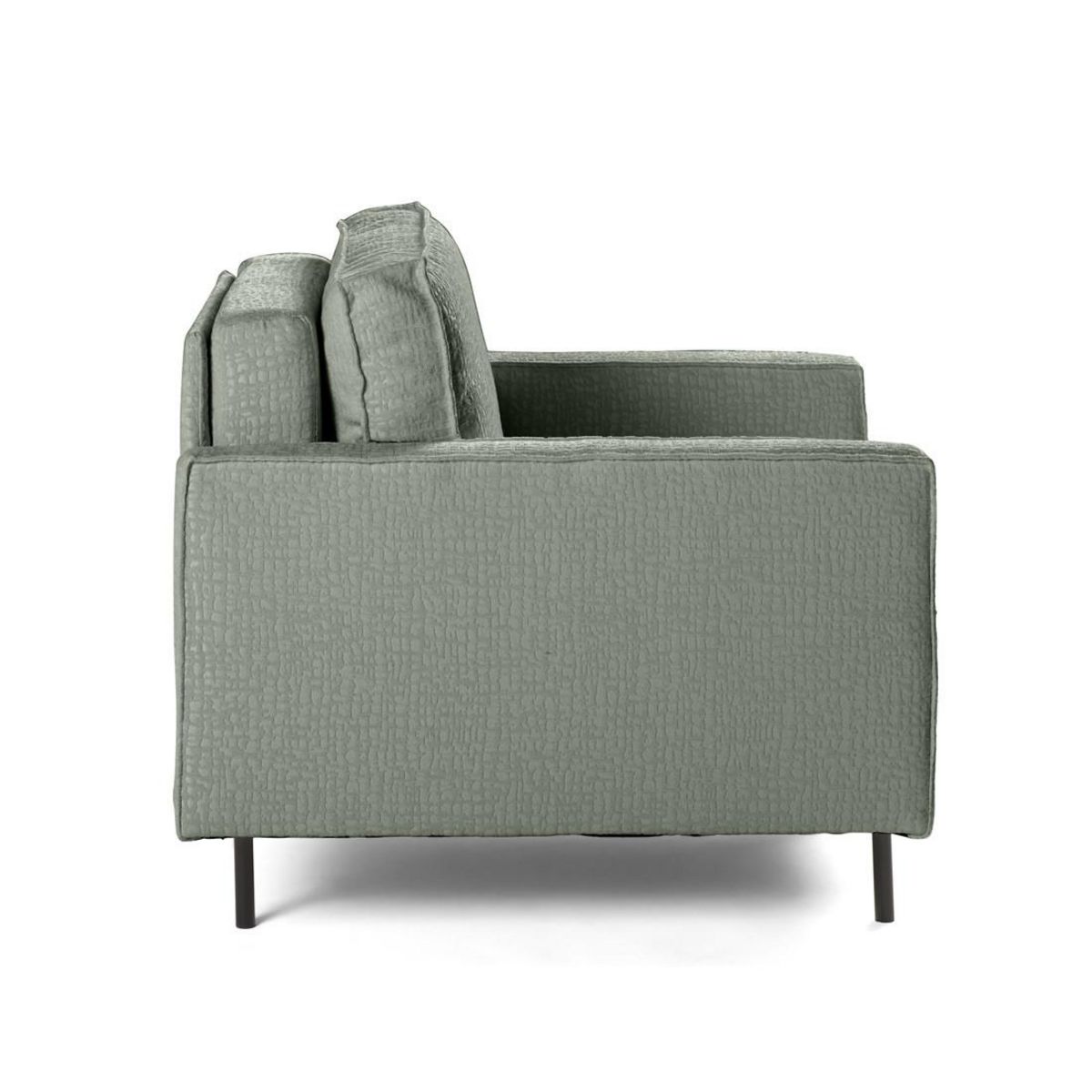 LISA DESIGN Charlie - fauteuil - pieds hauts - en tissu velours relief