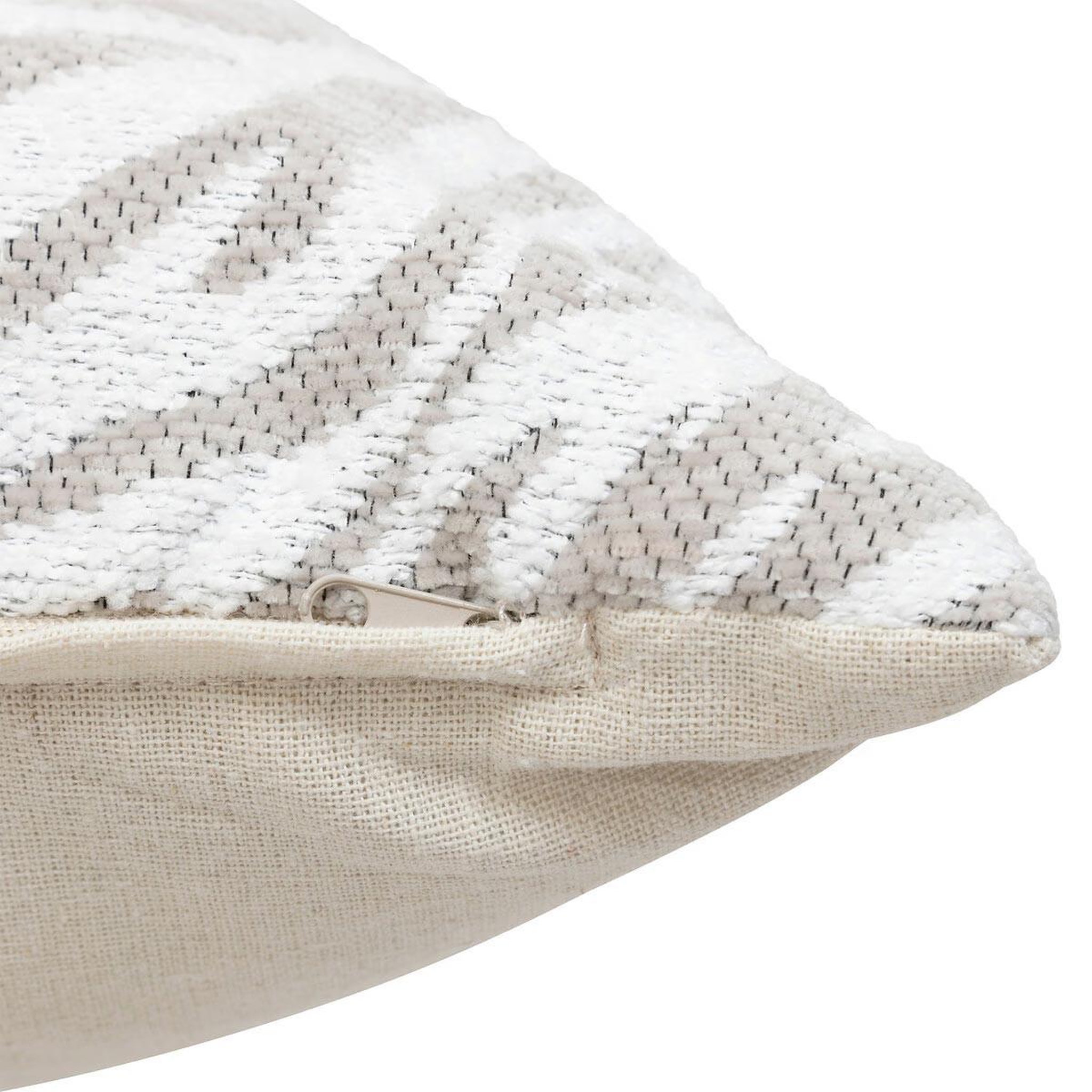 Voir la diapositive 3 : ATMOSPHERA Housse de coussin chenille  jeni  40x40cm beige lin
