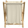 Voir la diapositive 4 : VIDAXL Panier a linge blanc creme 45x55x63,5 cm bambou