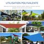 Voir la diapositive 4 : OUTSUNNY Voile d'ombrage triangulaire grande taille 4 x 4 x 4 m polyéthylène haute densité résistant aux UV coloris sable