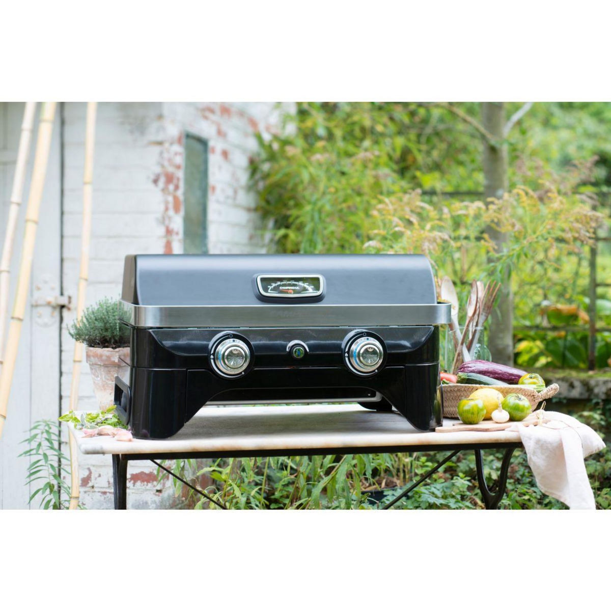 CAMPINGAZ Barbecue gaz Attitude LX noir 2 brûleurs à poser, 58x36 cm