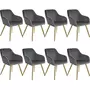 tectake 8 Chaises MARILYN Effet Velours Style Scandinave