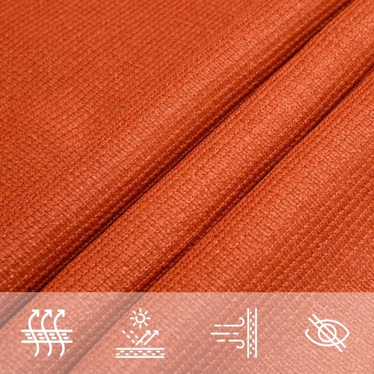 VIDAXL Voile d'ombrage 160 g/m^2 Orange 4x4x4 m PEHD