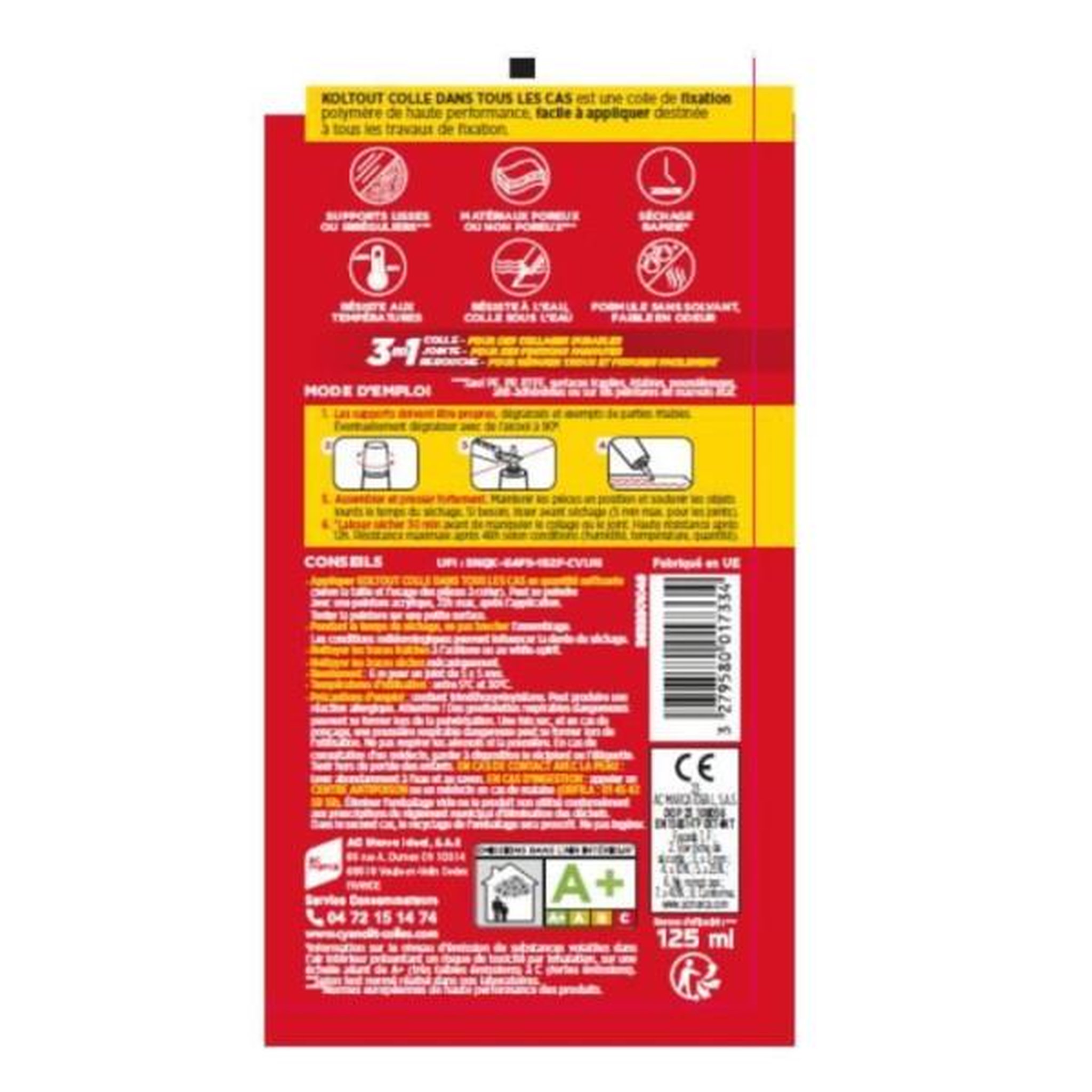 Voir la diapositive 3 : CYANOLIT Colle de fixation et d'étanchéité - CYANOLIT - Blanc - Tube 125 ml - Polyvalente - Haute résistance et flexible