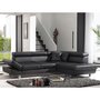 Voir la diapositive 5 : BEST MOBILIER Lisbona - canapé d'angle convertible - en pu - avec têtières réglables - droit