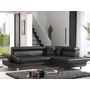 Voir la diapositive 5 : BEST MOBILIER Lisbona - canapé d'angle convertible - en pu - avec têtières réglables - droit