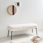 Voir la diapositive 2 : SWEEEK Banc, bout de lit avec revêtement bouclette, pieds en métal noir, L 120 x P 41 x H 42,5 cm