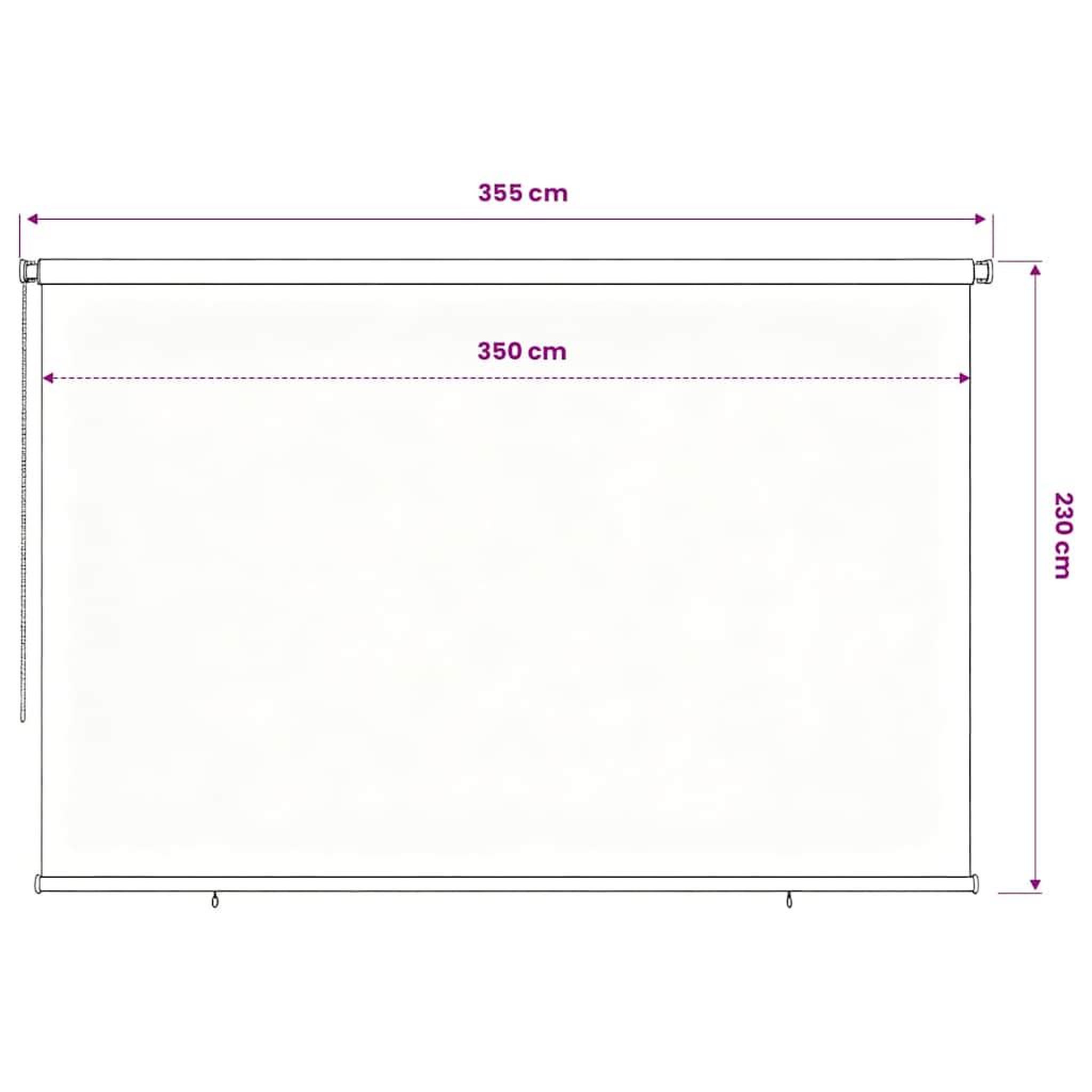 Voir la diapositive 6 : VIDAXL Store roulant d'exterieur 355 (l) x 230 (h) cm bleu hdpe