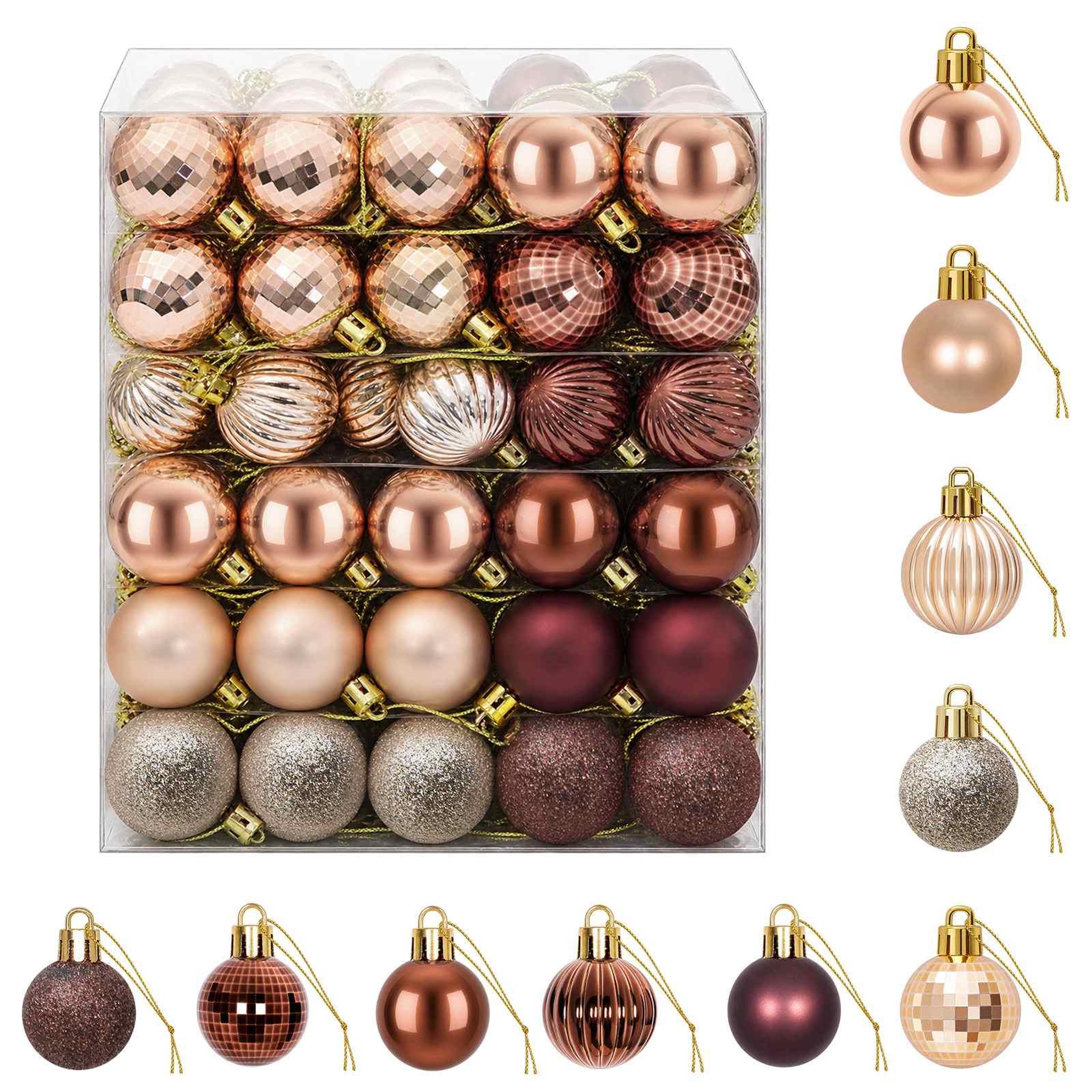 VIDAXL Ensemble de boules de Noël 150 pc Champagne et brun Diam. 3 cm