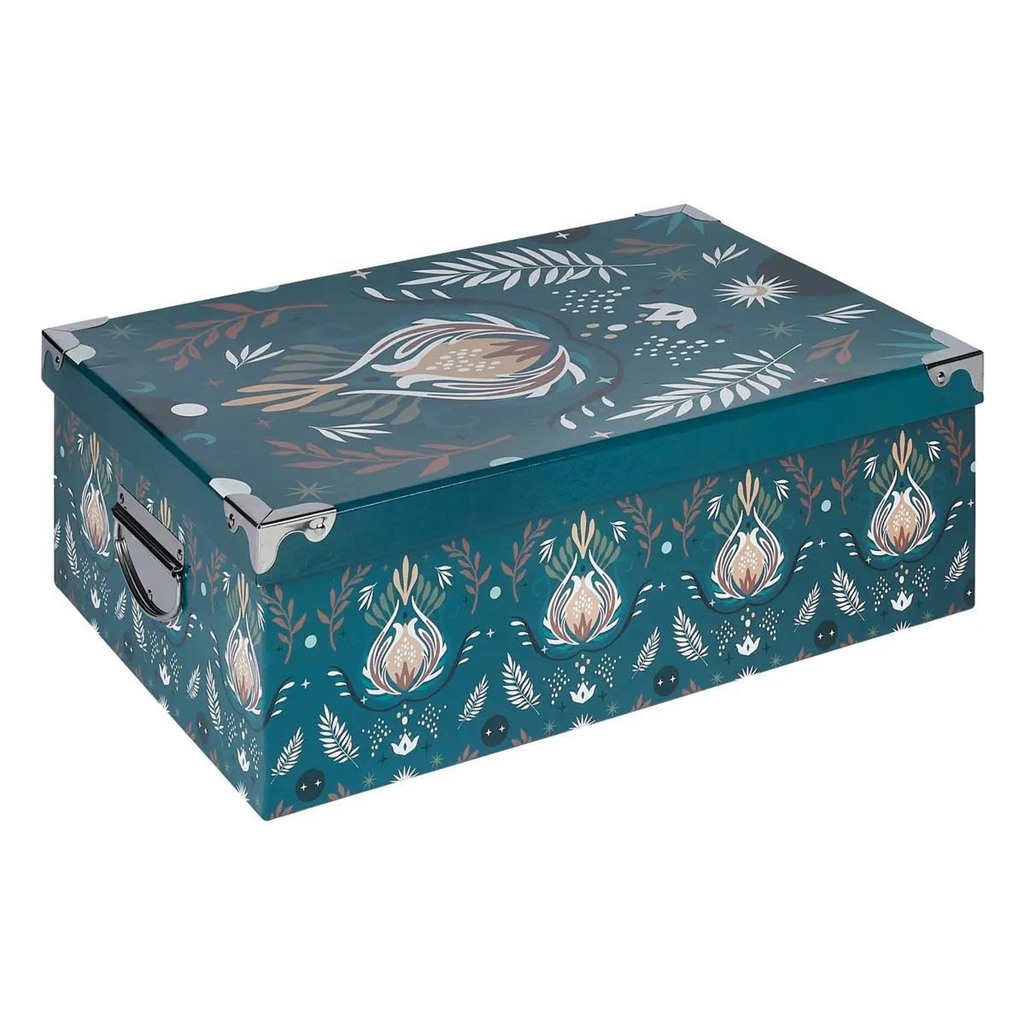 Voir la diapositive 3 : FIVE Lot de 6 boîtes déco  peace  48cm bleu pétrole