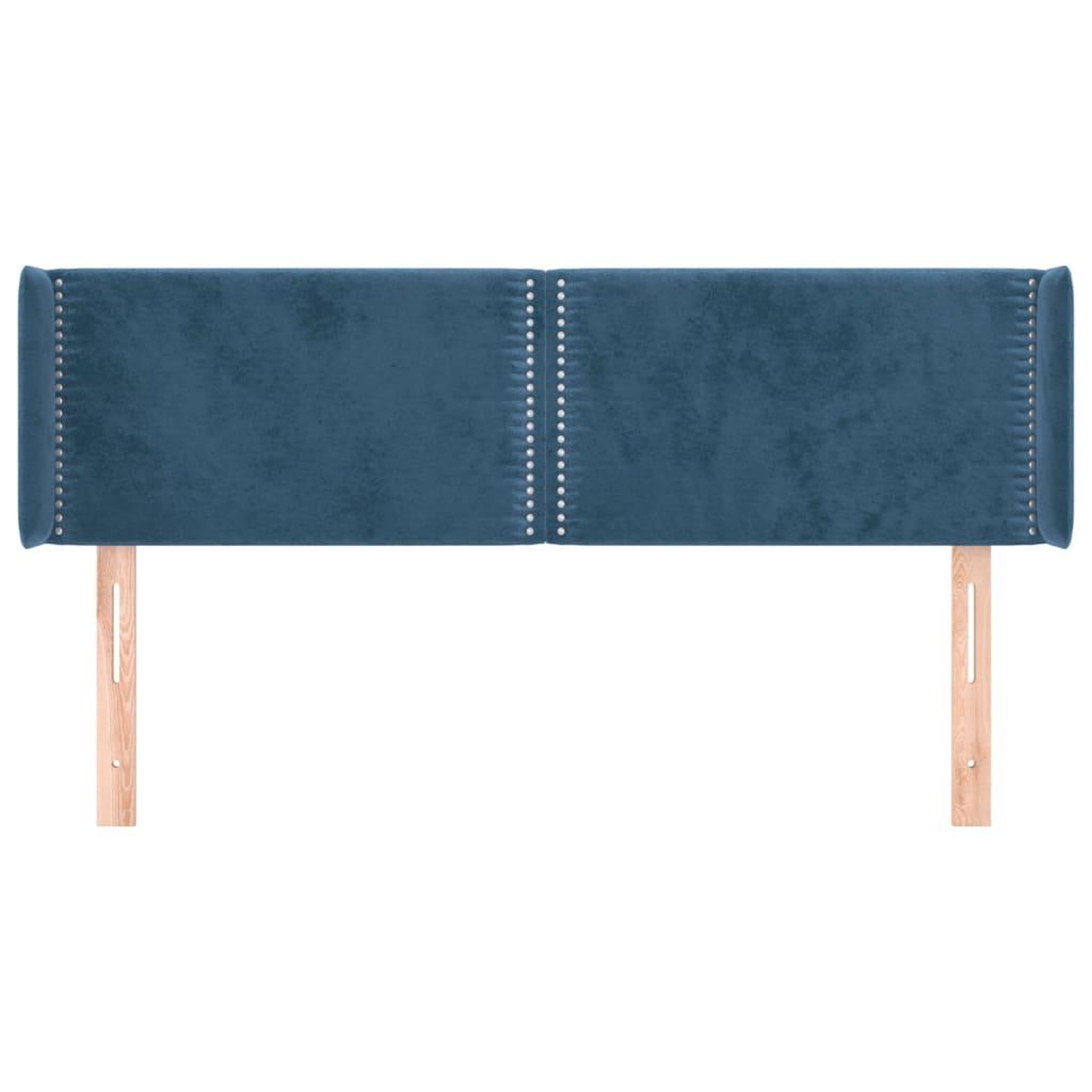 Voir la diapositive 3 : VIDAXL Tete de lit avec oreilles Bleu fonce 147x16x78/88 cm Velours
