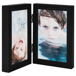 VIDAXL Cadre photo depliable en deux Noir 2x(21x29,7 cm)