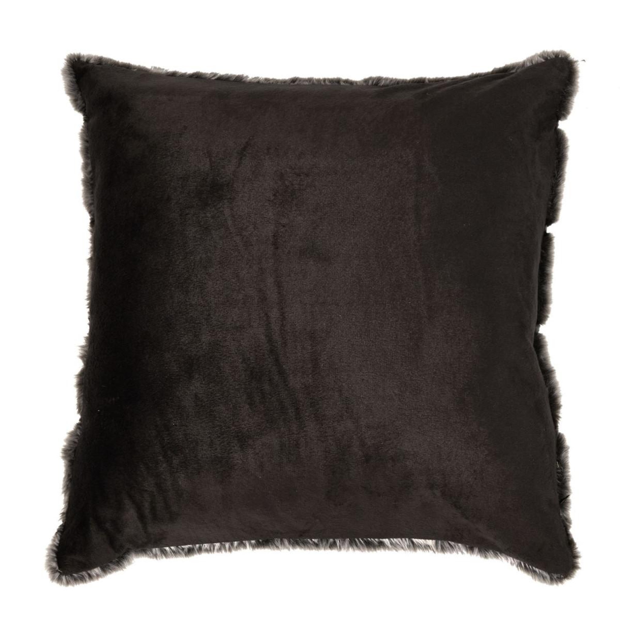 Voir la diapositive 2 : The Home Deco Factory Coussin imitation fourrure  lounge  40x40cm gris foncé