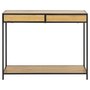 TOILINUX Table console avec 2 tiroirs et 1 étagère en MDF et métal - Noir et beige