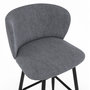 Voir la diapositive 6 : ID MARKET Lot de 4 tabourets de bar OMBLINE assise en tissu gris foncé et pieds en métal noir