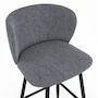 Voir la diapositive 6 : ID MARKET Lot de 4 tabourets de bar OMBLINE assise en tissu gris foncé et pieds en métal noir