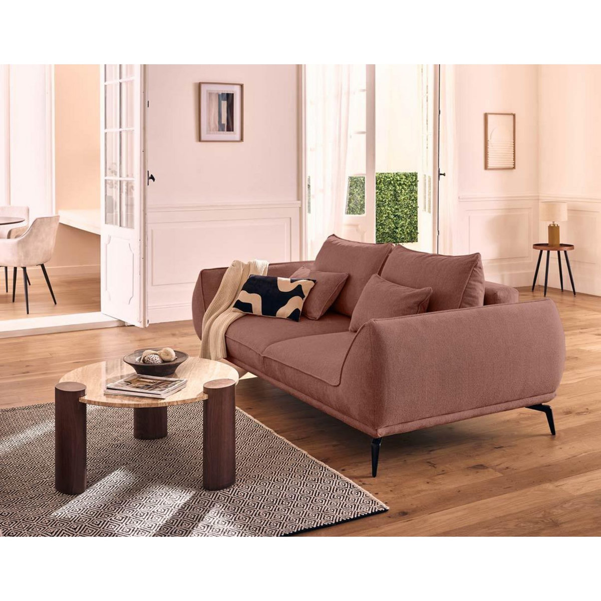 LISA DESIGN Arica - canapé droit 2 places en tissu texturé