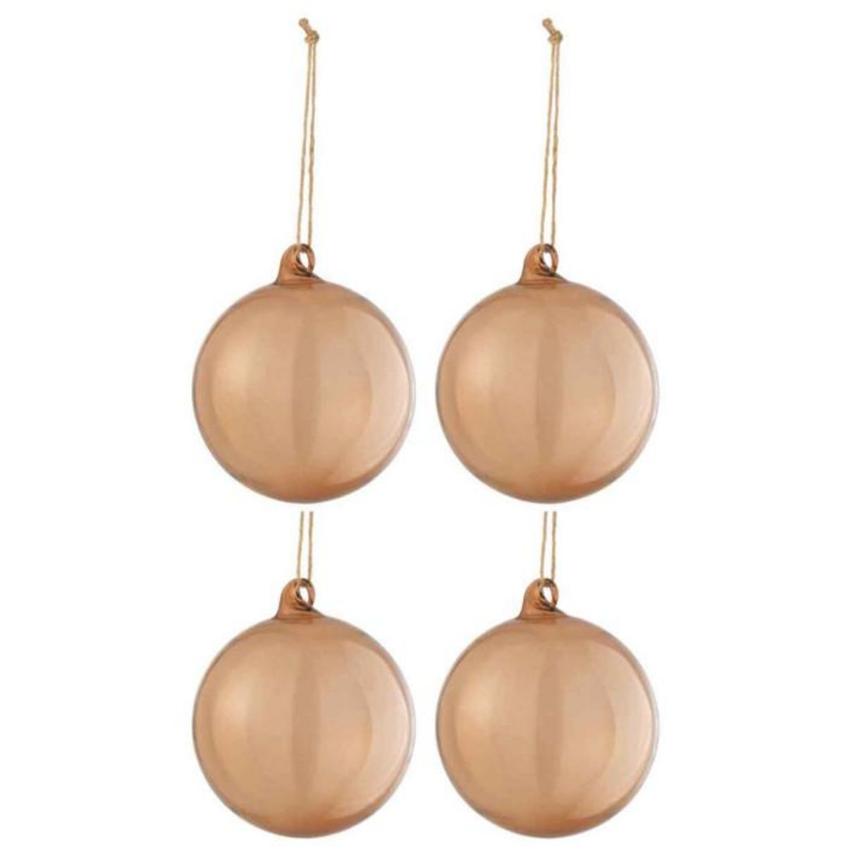 Paris Prix Lot de 4 Boules de Noël  Verre Épais  10cm Beige