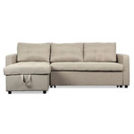 Paris Prix Canapé d'Angle Convertible Tissu  Corto  221cm Beige