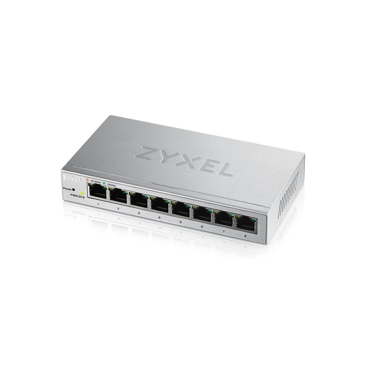 Zyxel Switch Zyxel GS1200-8 - Géré - 8 ports Gigabit RJ-45 - Argent
